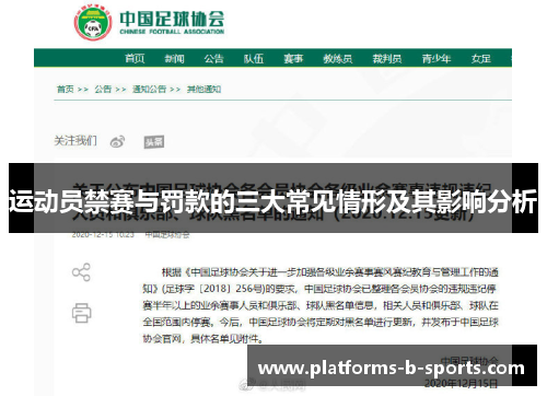 运动员禁赛与罚款的三大常见情形及其影响分析