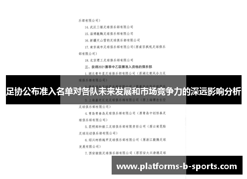 足协公布准入名单对各队未来发展和市场竞争力的深远影响分析